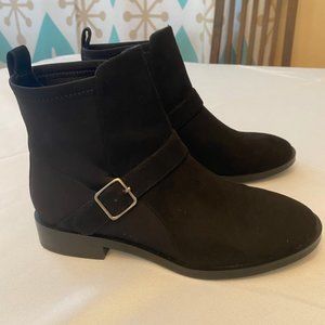 Aerosoles Beata Black Faux Suede and Fabric Ankle Bootie Size US 5.5 Medium